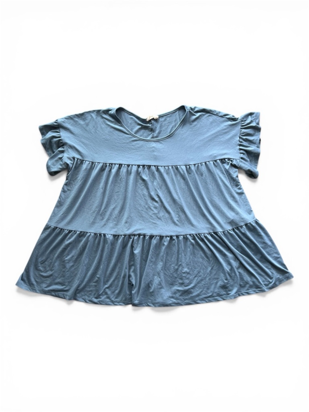 Ninexis Blue Babydoll Ruffle Sleeve Top - Size Large